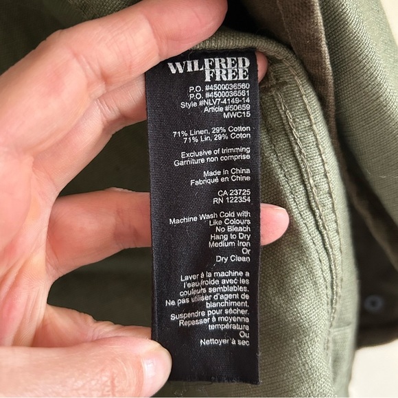 Wilfred Free Green Oversized Linen Blend Vest Size XXS - Picture 6 of 7